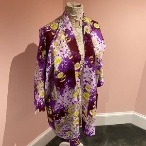 Vintage Purple and Yellow Floral Robe